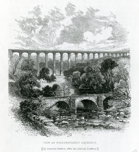 Udsigt over Pontcysyllte-akvædukten, 1861 af English School